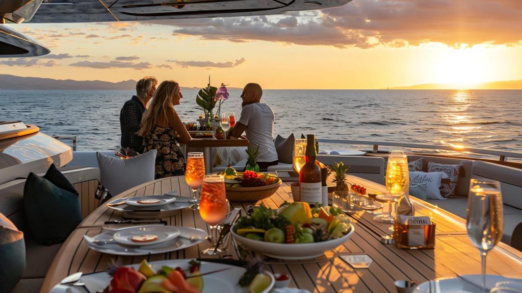 gourmet dining on luxury yacht hire Sydney